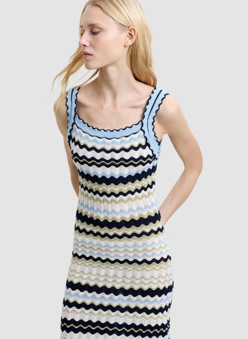 French Connection Striped London Knit Midi Dress - Image 4